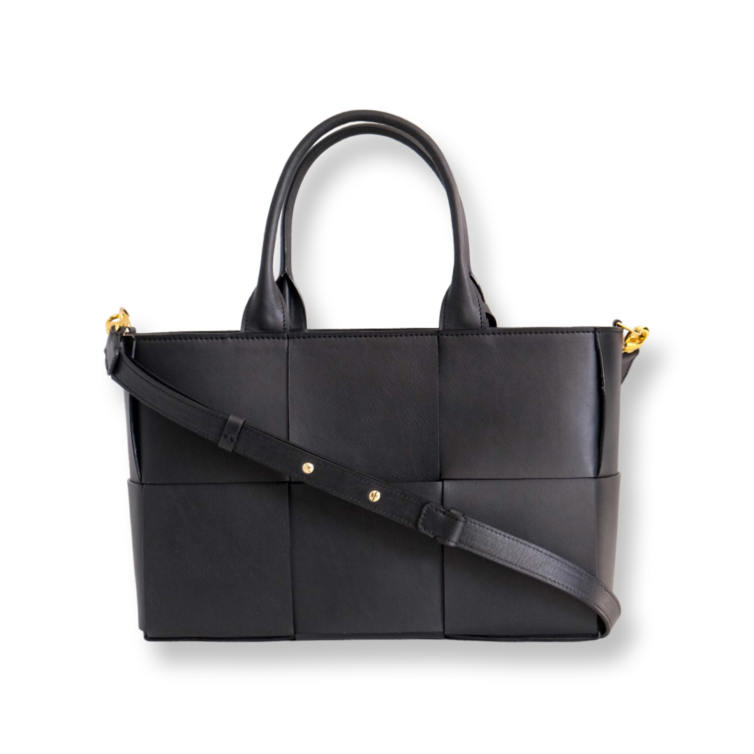 NEW! Woven Tote Black